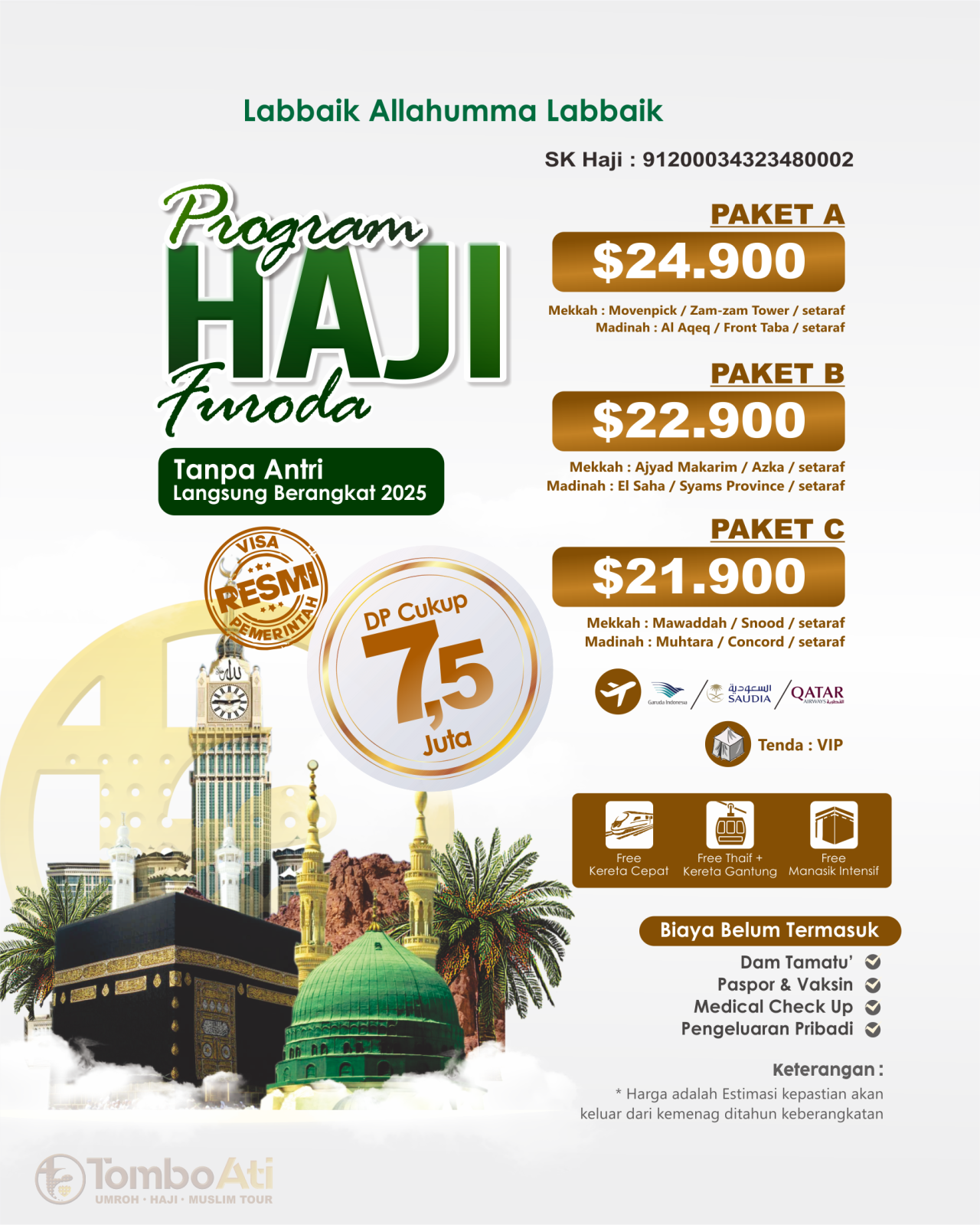 Brosur Haji Furoda resmi – program haji tanpa antre dengan visa mujamalah undangan Kerajaan Arab Saudi