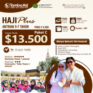 Info Umroh Haji Terbaru 24 Paket Haji Plus Malang 2025 Tombo Ati Tour – Harga mulai USD 13.500 dengan fasilitas hotel bintang 5, visa resmi pemerintah, dan bimbingan manasik lengkap