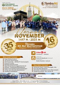 Info Umroh Haji Terbaru 21 Program Umroh November 2025 bersama KH. Nur Muchammad 16 Hari – Tombo Ati Tour Malang