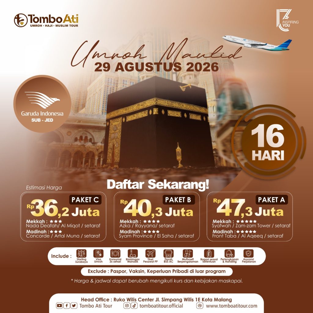 umroh maulid 16 hari 2026