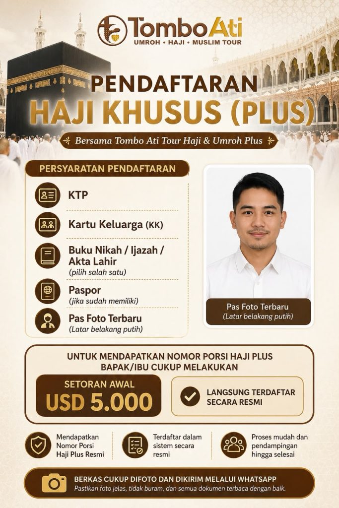 Haji Plus 2027: Syarat, Biaya, dan Pilihan Paket Tombo Ati Tour